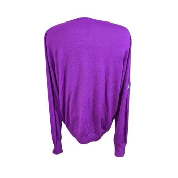 Nike Golf Unisex XL Royal Purple Pull Over Sweater V Neck Wool Blend Logo Soft - Picture 4 of 8